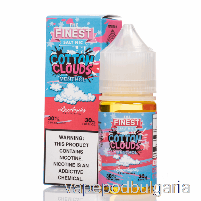 Vape 10000 Дръпки Cotton Clouds Menthol - The Finest Candy Edition сол Nic - 30ml 30mg